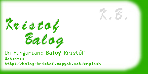kristof balog business card
